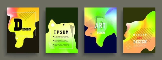 Poster - Artistic covers design. Creative colors backgrounds. Trendy futuristic design