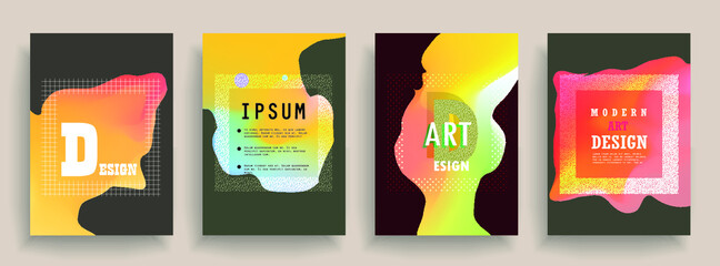 Poster - Artistic covers design. Creative colors backgrounds. Trendy futuristic design