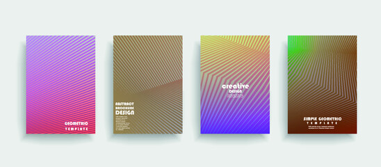 Poster - Artistic covers design. Creative colors backgrounds. Trendy futuristic design