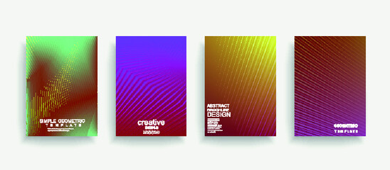 Poster - Artistic covers design. Creative colors backgrounds. Trendy futuristic design