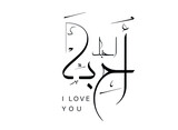 Fototapeta Do przedpokoju - I love you in Arabic calligraphy Art