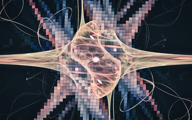 Aufkleber - digital generated image in the form of abstract geometric shapes of various shades and colors for use in web design and computer graphics