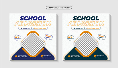 Back to school Instagram post or social media square flyer banner template design ads