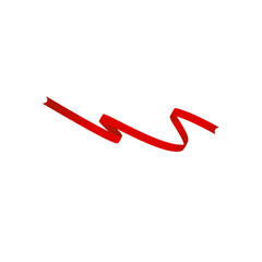 Wall Mural - Red ribbon isolated on transparent background. Vector illustration.