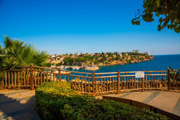 Wall Mural - ANTALYA, TURKEY: Beautiful sunny public city Ataturk Park in Antalya.