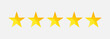 © Inna - Rating rank stars symbols. Five stars customer product rating with grunge structure. Premium quality icon.