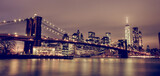 Fototapeta  - Brooklyn bridge at dusk, New York City.