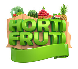 Wall Mural - HORTIFRUTI SELO 3D, PARA VENDAS DE VERDURAS, FRUTAS E LEGUMES, ALIMENTOS VINDOS DA TERRA, SELO PARA VAREJO VENDA E COMERCIO