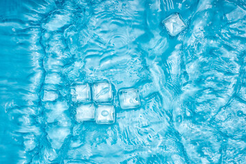 Canvas Print - Cool transparent ice in summer