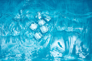 Canvas Print - Cool transparent ice in summer