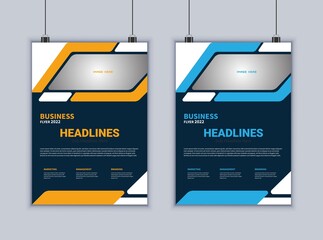 Creative vector business brochure, flyer, magazine cover & poster template. 2 page flyer design. Modern flyer design.