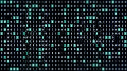 Aufkleber - Digital Graphic Binary Number with HUD Random Data Sampling Selection 4K Futuristic Resolution