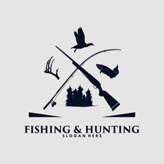 Canvas Print - Hunting and Fishing logo design