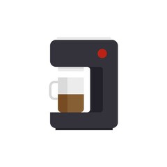 Sticker - Home coffee machine icon flat isolated vector