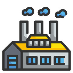 Wall Mural - factory line icon