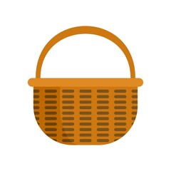 Poster - wooden wicker icon flat isolated vector