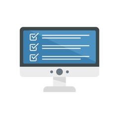 Poster - inventory computer monitor icon flat isolated vector
