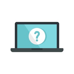 Poster - laptop password request icon flat isolated vector