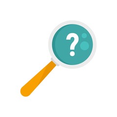 Poster - request magnifier question icon flat isolated vector