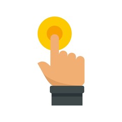 Poster - Request touch finger icon flat isolated vector