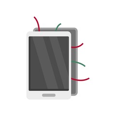 Poster - broken smartphone icon flat isolated vector