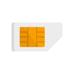 Poster - phone sim card icon flat isolated vector