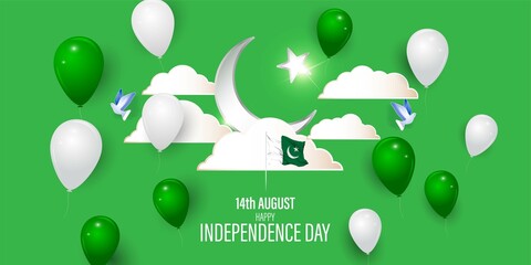 vector illustration for happy Pakistan independence day -14 august