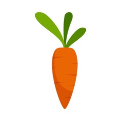 Poster - Fresh carrot icon flat isolated vector