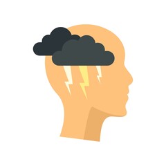 Poster - Brainstorming icon flat isolated vector