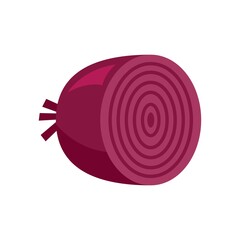 Poster - Half beet icon flat isolated vector