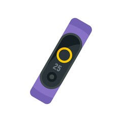 Poster - wearable smart bracelet icon flat isolated vector