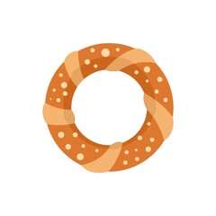 Canvas Print - Turkish bagel icon flat isolated vector