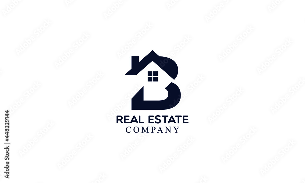 Alphabet B Real Estate Monogram Vector Logo Design, Letter B House Icon ...