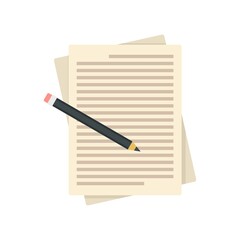Poster - Paper editor icon flat isolated vector