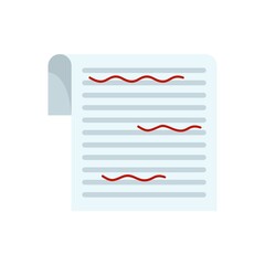 Poster - Paper proofread icon flat isolated vector