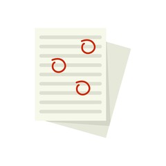 Poster - school test edit icon flat isolated vector