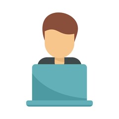 Poster - Tutor online icon flat isolated vector