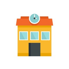 Poster - school building icon flat isolated vector