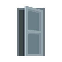 Poster - building entrance icon flat isolated vector