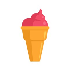 Sticker - Dessert ice cream icon flat isolated vector