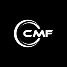 CMF Letter Logo Design With Black Background In Illustrator, Vector Logo Modern Alphabet Font Overlap Style. Calligraphy Designs For Logo, Poster, Invitation, Etc.