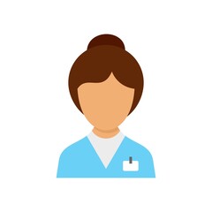 Poster - female nurse icon flat isolated vector