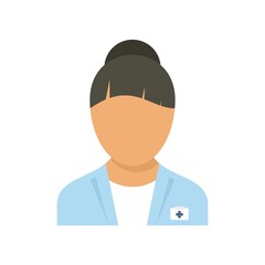 Sticker - Health nurse icon flat isolated vector