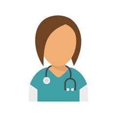 Poster - Clinic nurse icon flat isolated vector