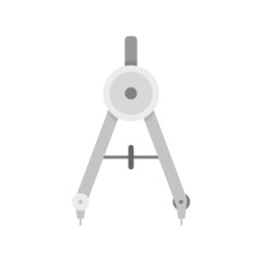 Poster - School compass icon flat isolated vector