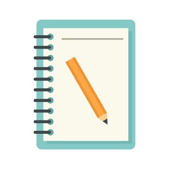 Sticker - Lesson pencil notebook icon flat isolated vector