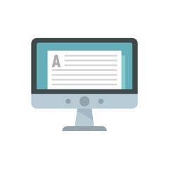 Poster - online computer lesson icon flat isolated vector