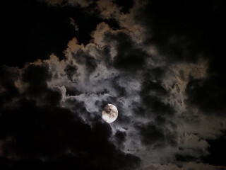 moon light behind clouds