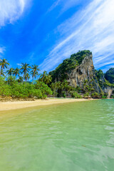 Tonsai beach  - about 5 minutes walk from Railay Beach - at Ao Nang - paradise coast scenery in Krabi province, Thailand - Tropical travel destination