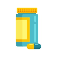 Wall Mural - Eye care capsule jar icon flat isolated vector